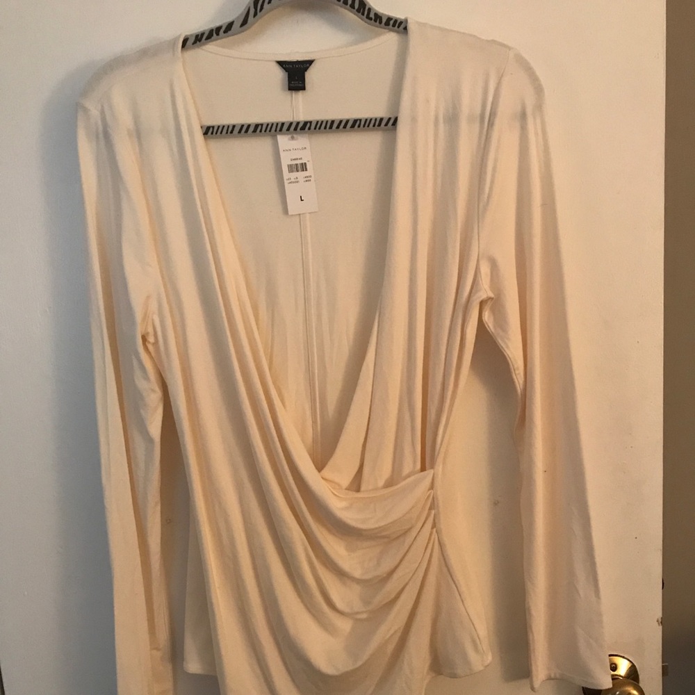 NWT Ann Taylor Faux Wrap Blouse.